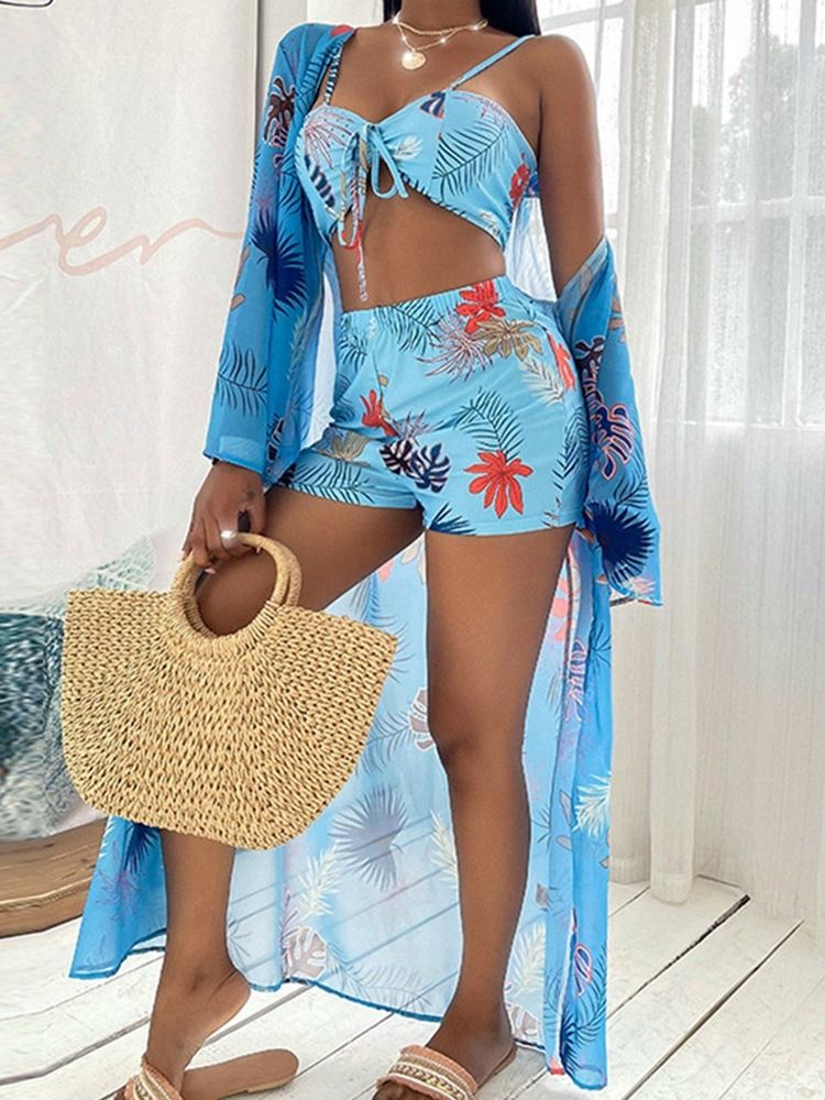 Ethnic Floral Tankini Set Damen Bademode