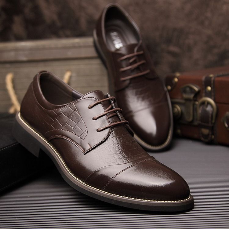 Croco Point Toe Herren Oxfords