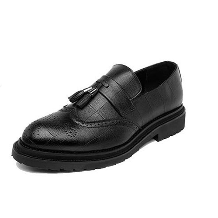 Einfarbige Spitz Zulaufende Low-cut Upper Slip-on Herren Oxfords