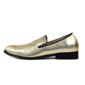 Goldene Slip-on Low-cut Herren Oxfords