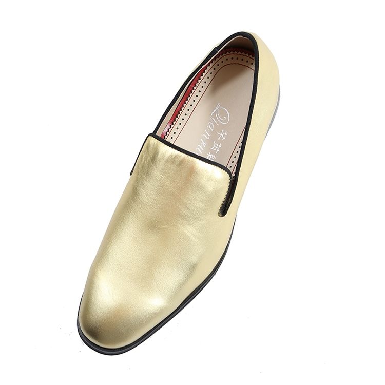 Goldene Slip-on Low-cut Herren Oxfords