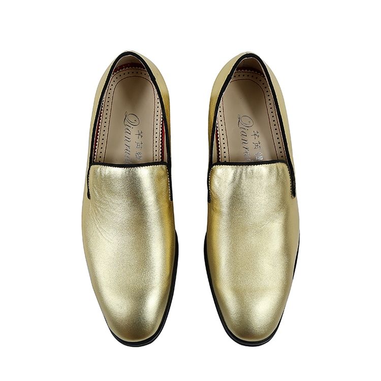 Goldene Slip-on Low-cut Herren Oxfords