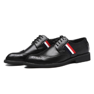 Herren Low-cut Upper Colour Block Round Toe Lederschuhe