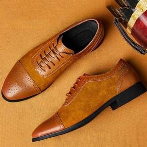 Patchwork Low-cut Upper Lace-up Herren Oxfords