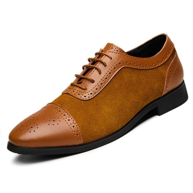 Patchwork Low-cut Upper Lace-up Herren Oxfords