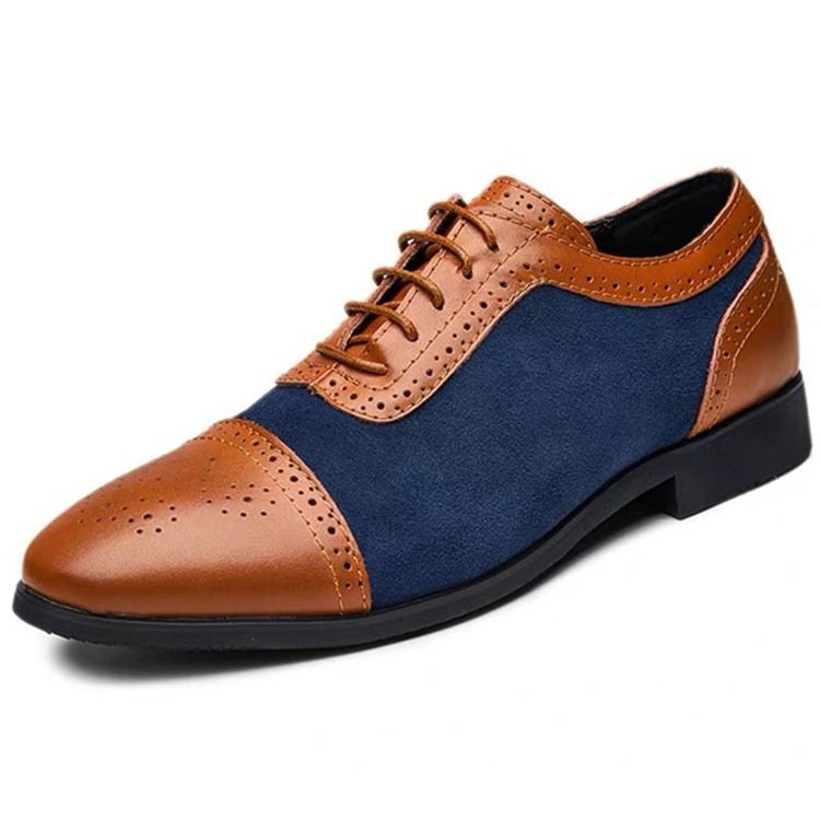 Patchwork Low-cut Upper Lace-up Herren Oxfords