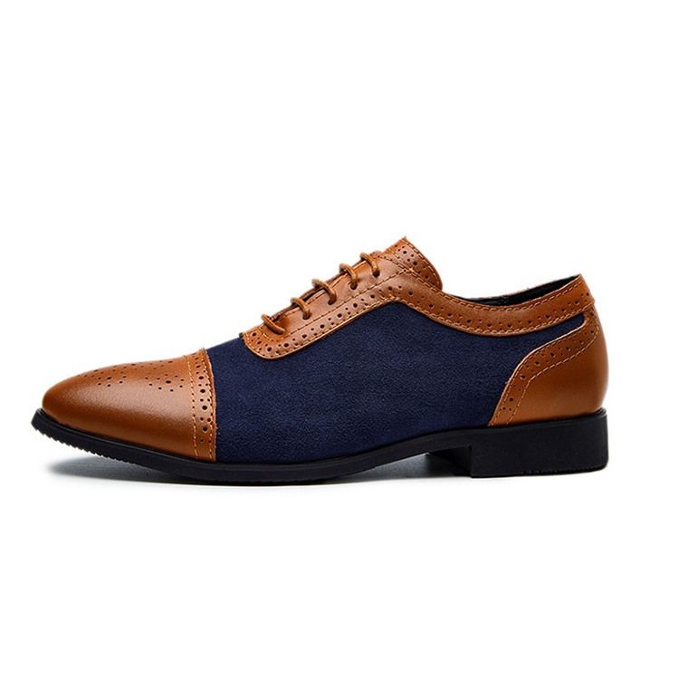 Patchwork Low-cut Upper Lace-up Herren Oxfords