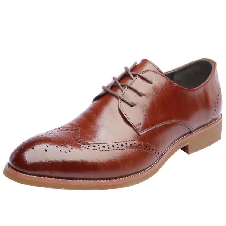 Plain Hollow Round Toe Lace-up Herren Oxfords