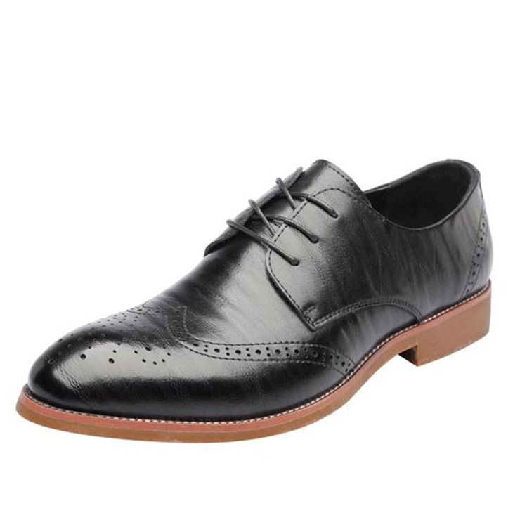 Plain Hollow Round Toe Lace-up Herren Oxfords