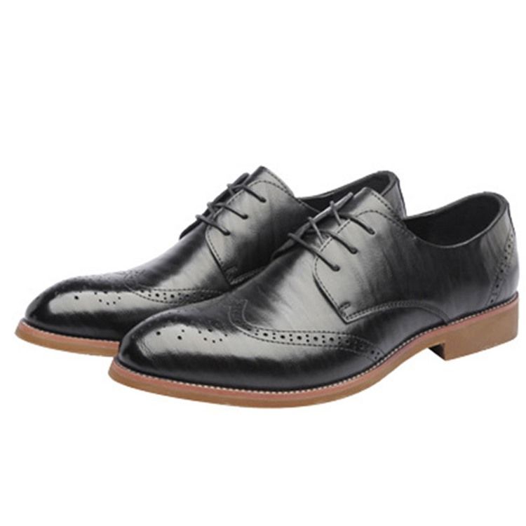 Plain Hollow Round Toe Lace-up Herren Oxfords