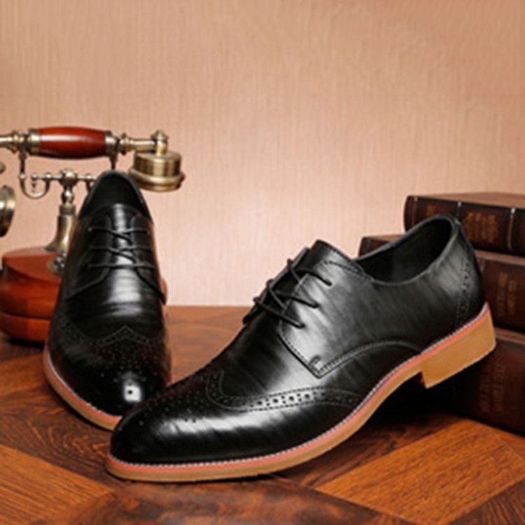 Plain Hollow Round Toe Lace-up Herren Oxfords