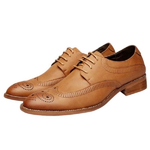 Plain Lace-up Blockabsatz Herren Oxfords