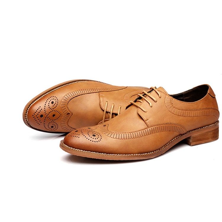 Plain Lace-up Blockabsatz Herren Oxfords