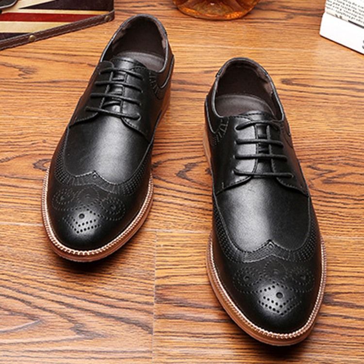 Plain Lace-up Blockabsatz Herren Oxfords