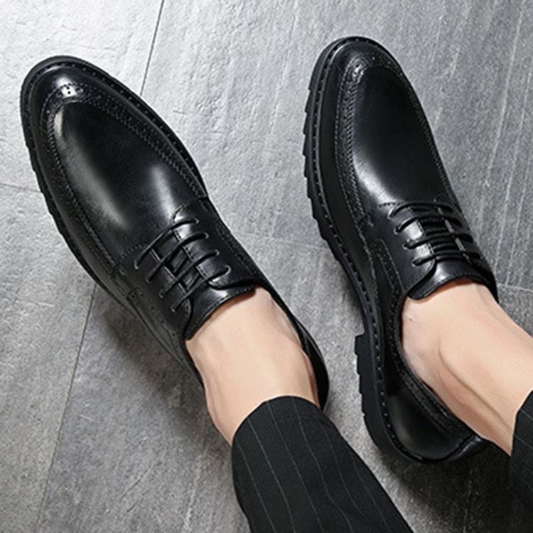 Plain Lace-up Round Toe Herren Oxfords