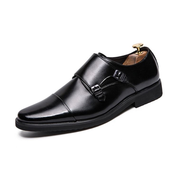 Pu Color Block Slip-on Round Toe Herren Abendschuhe