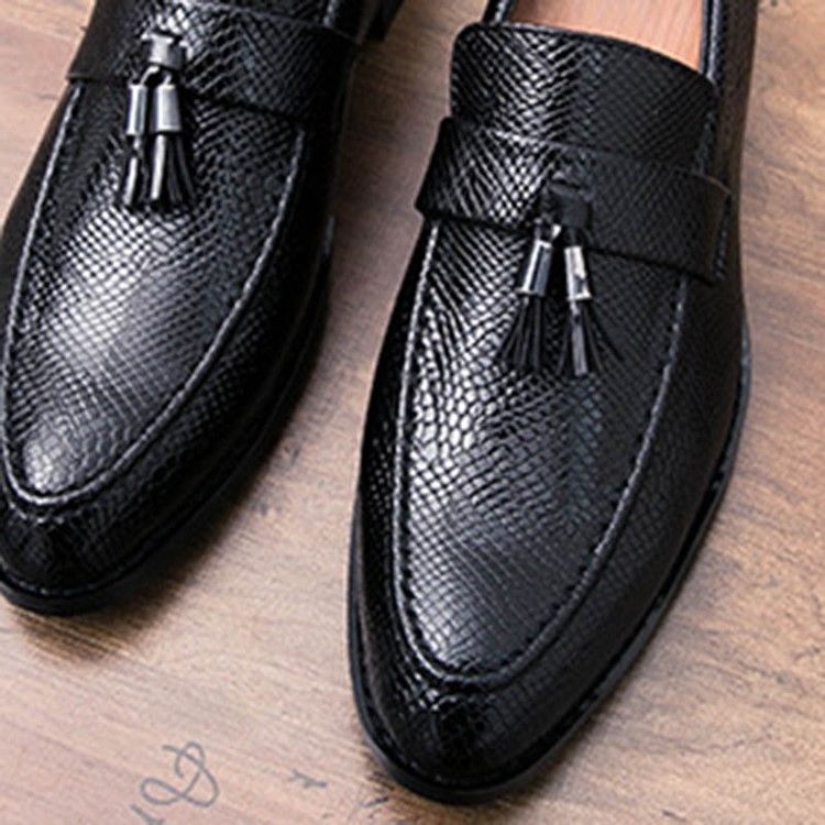 Pu Fringe Slip-on Round Toe Herren Oxfords