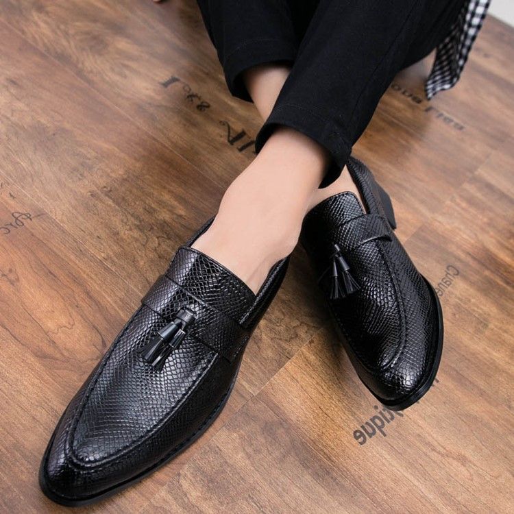 Pu Fringe Slip-on Round Toe Herren Oxfords