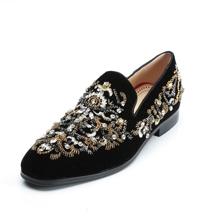 Rhinestone Round Toe Herren Oxfords