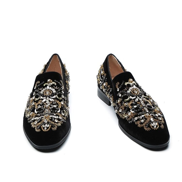 Rhinestone Round Toe Herren Oxfords