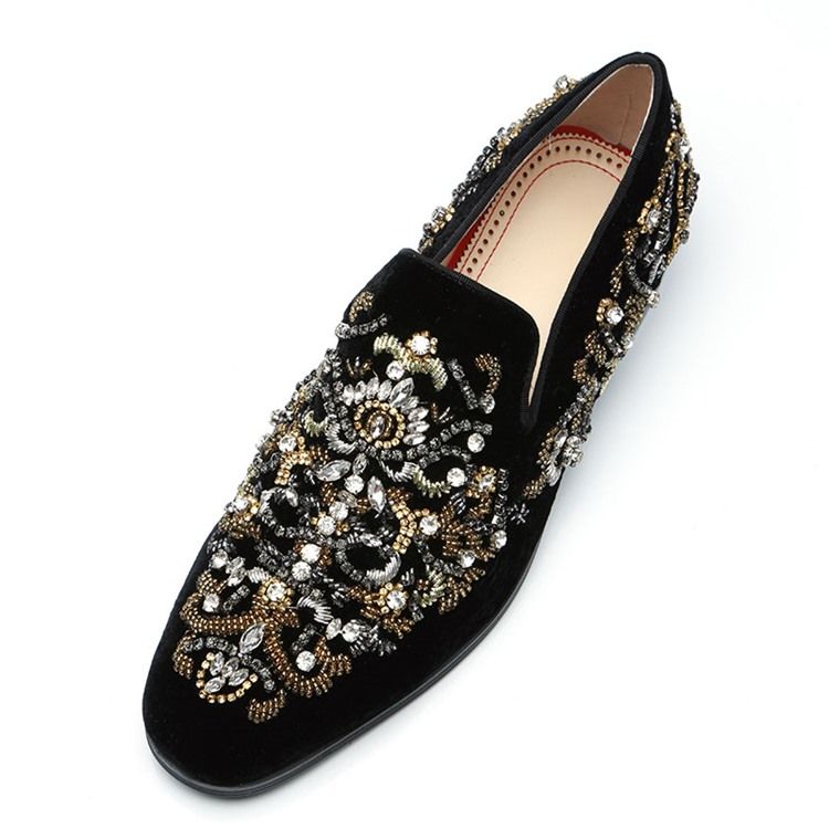 Rhinestone Round Toe Herren Oxfords