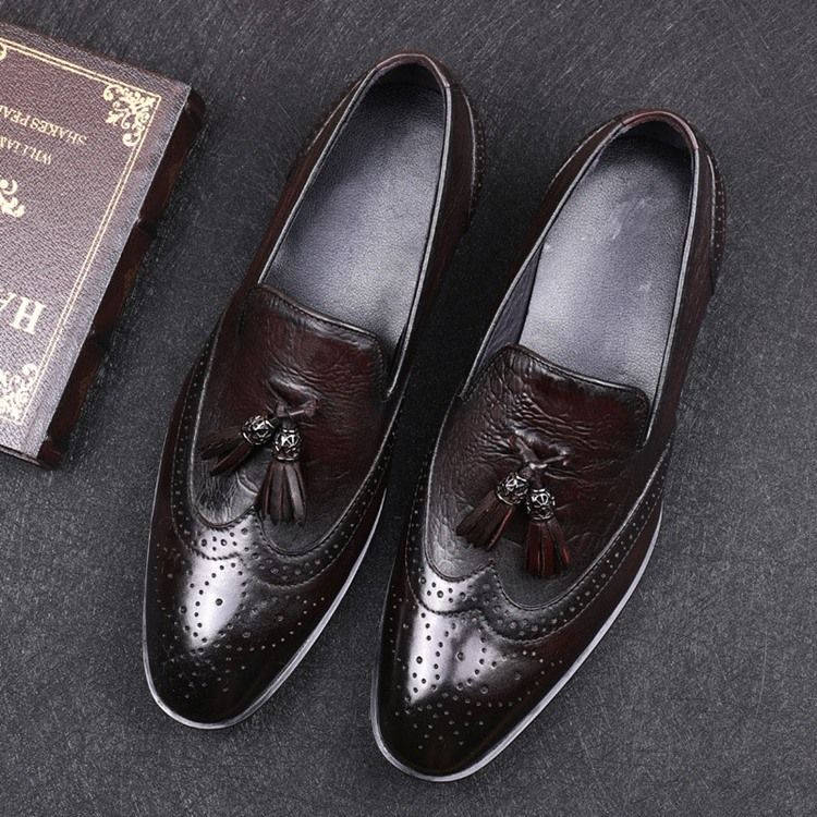 Slip-on Custom Round Toe Vintage Herren Oxfords