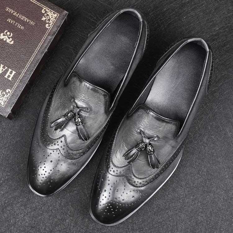 Slip-on Custom Round Toe Vintage Herren Oxfords