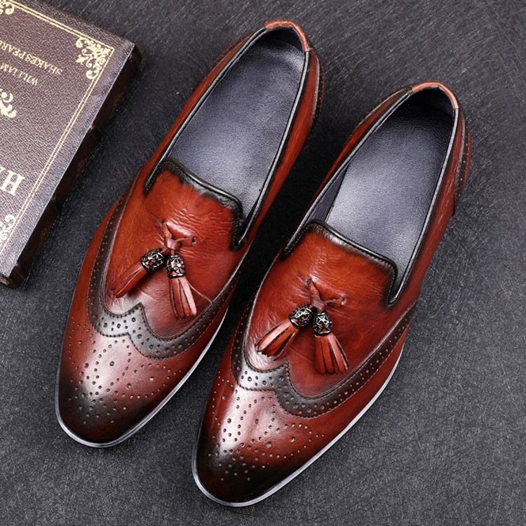 Slip-on Custom Round Toe Vintage Herren Oxfords