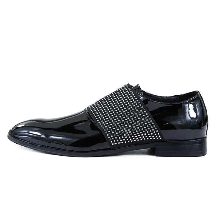 Slip-on Plain Herren Oxfords Mit Strass