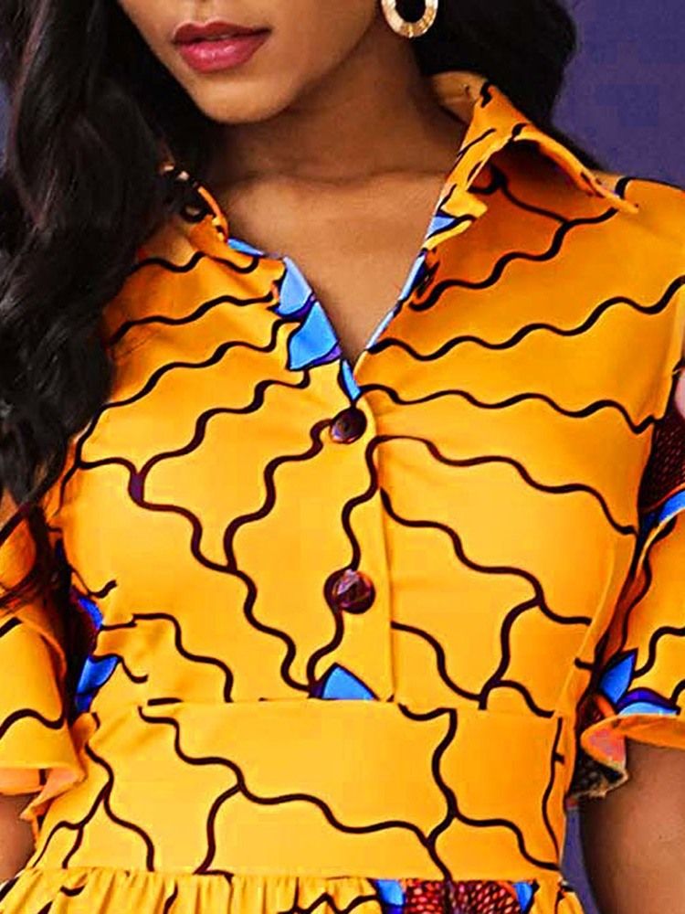 A-linien-kleid Mit Blumen-a-linien-print Für Afrikanische Mode Bis Zur Mitte Der Wade