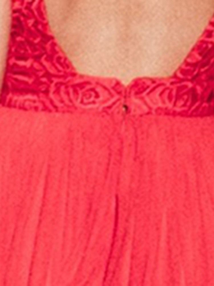 Ärmelloses Spitzenkleid Mit Rundhalsausschnitt Bis Zur Mitte Der Wade Für Damen