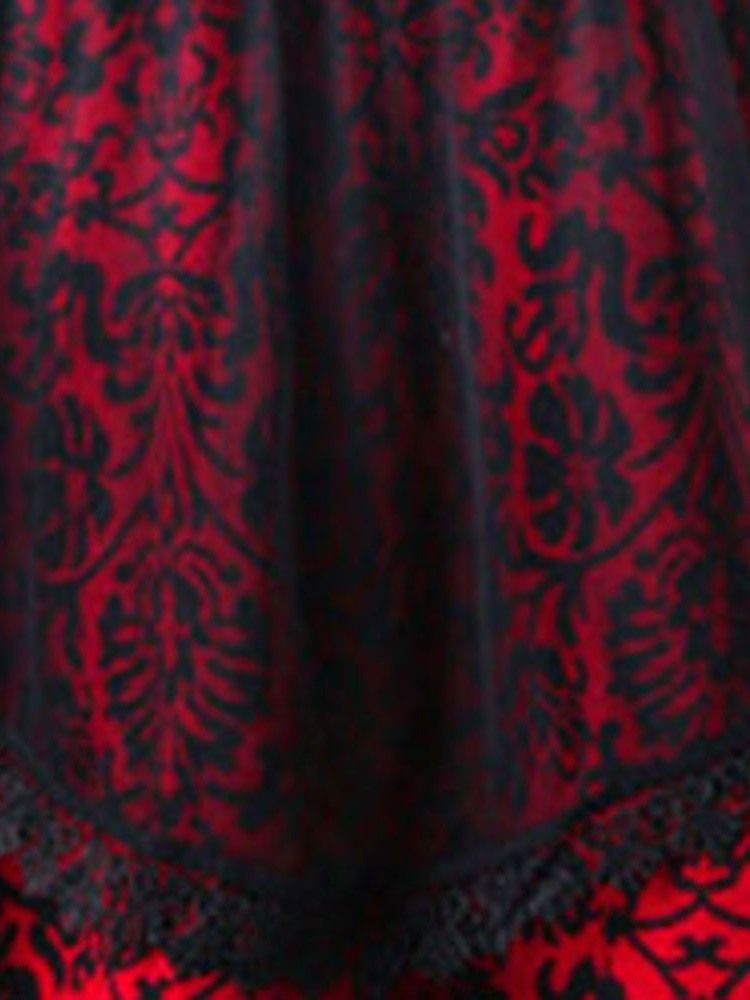 Damen Ärmelloses Ärmelloses Halloween-kostümkleid Mit Spitze Und Blumen