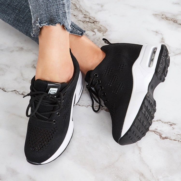 Mesh Lace-up Keilabsatz Damen Sneakers Women