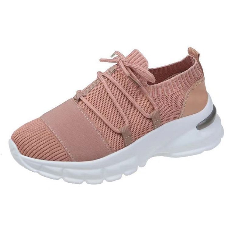 Round Toe Cross Strap Mid-cut Upper Mesh Damen Sneakers