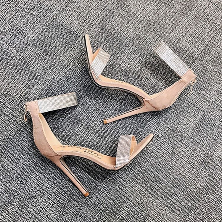 Damen Offene Zehe Mit Stiletto-absatz Strass Sandalen