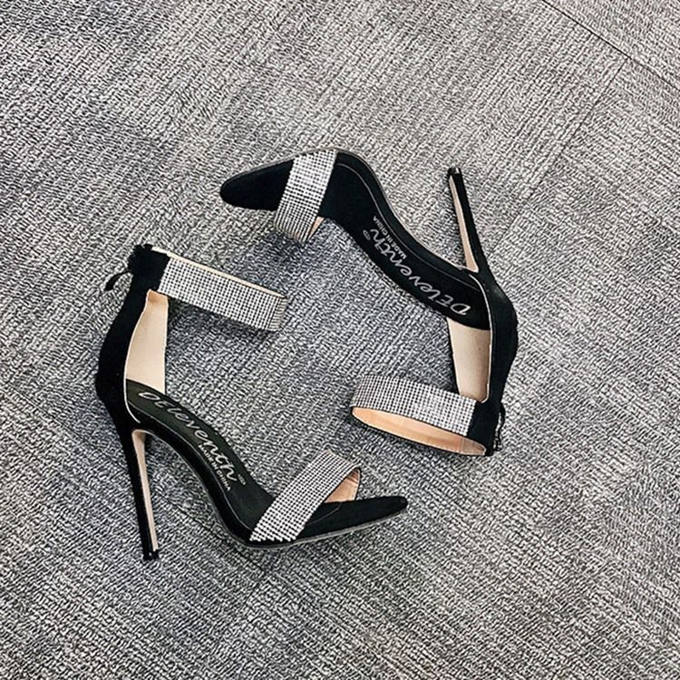 Damen Offene Zehe Mit Stiletto-absatz Strass Sandalen