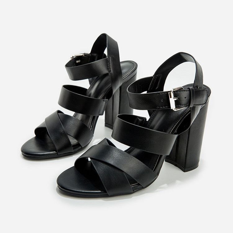 Damen-sandalen Mit Offener Spitze Und Schnalle Mit Schnalle Und Offener Spitze