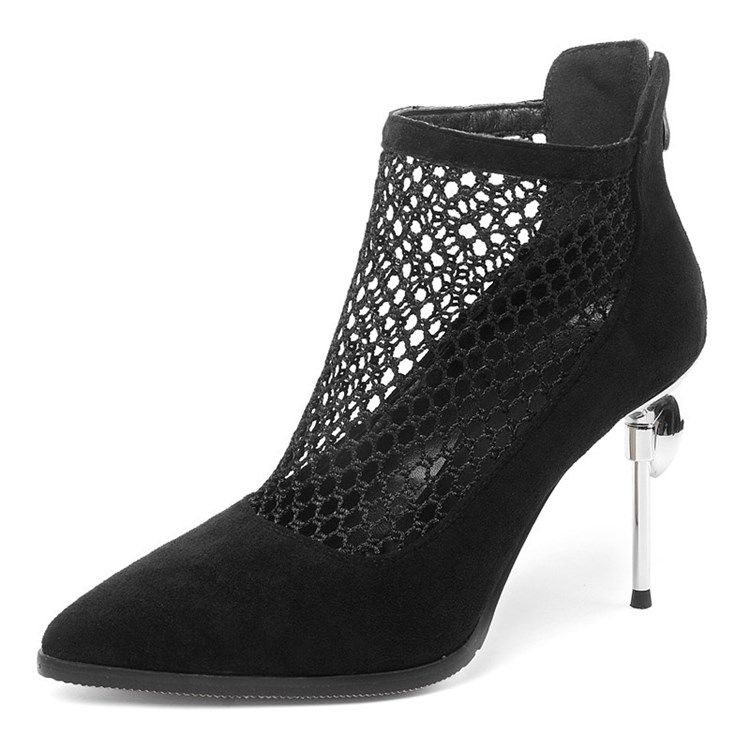 Damen-stiefel Mit Spitzem Reißverschluss Und Hohlem Absatz