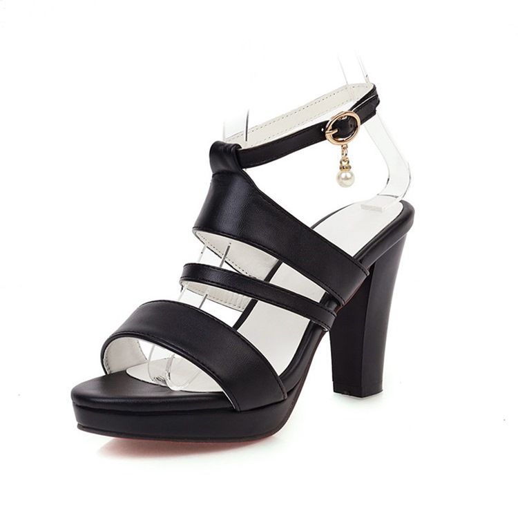 Damen-toe-line-stil Schnalle Chunky Heel Sandalen