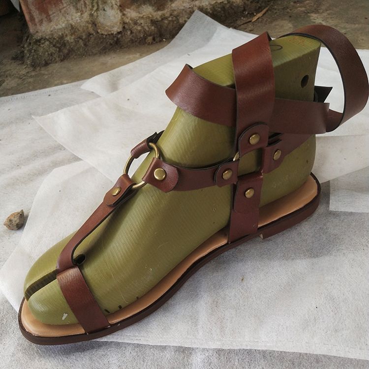 Damen Zehenring Flach Mit Schnalle Strandsandalen