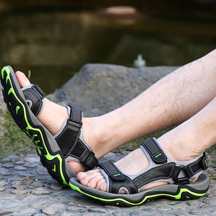 Farbblock-klettverschluss Offene Zehen-herren-sandalen