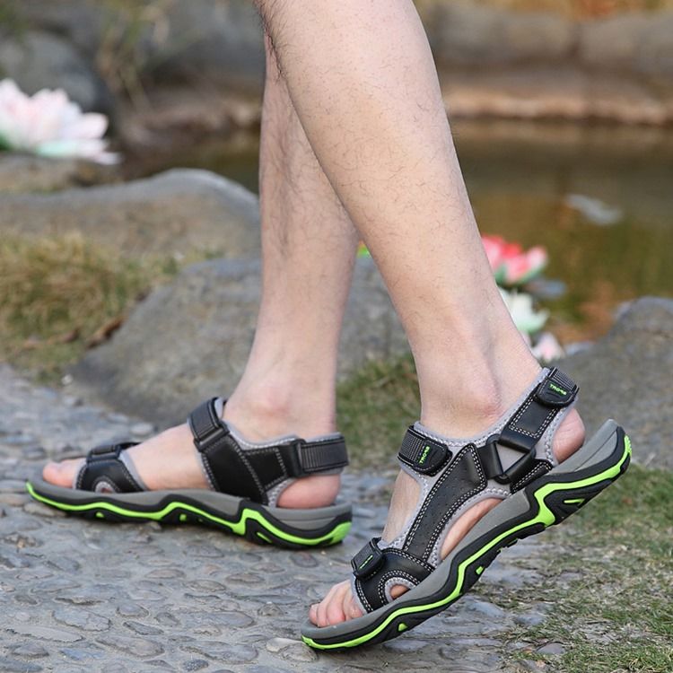 Farbblock-klettverschluss Offene Zehen-herren-sandalen