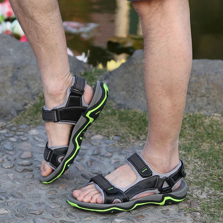 Farbblock-klettverschluss Offene Zehen-herren-sandalen