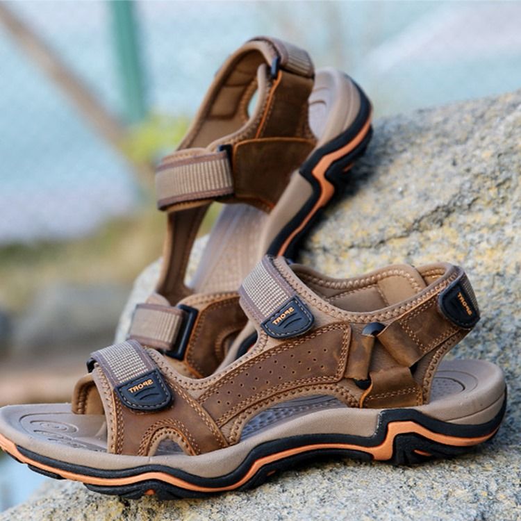 Farbblock-klettverschluss Offene Zehen-herren-sandalen