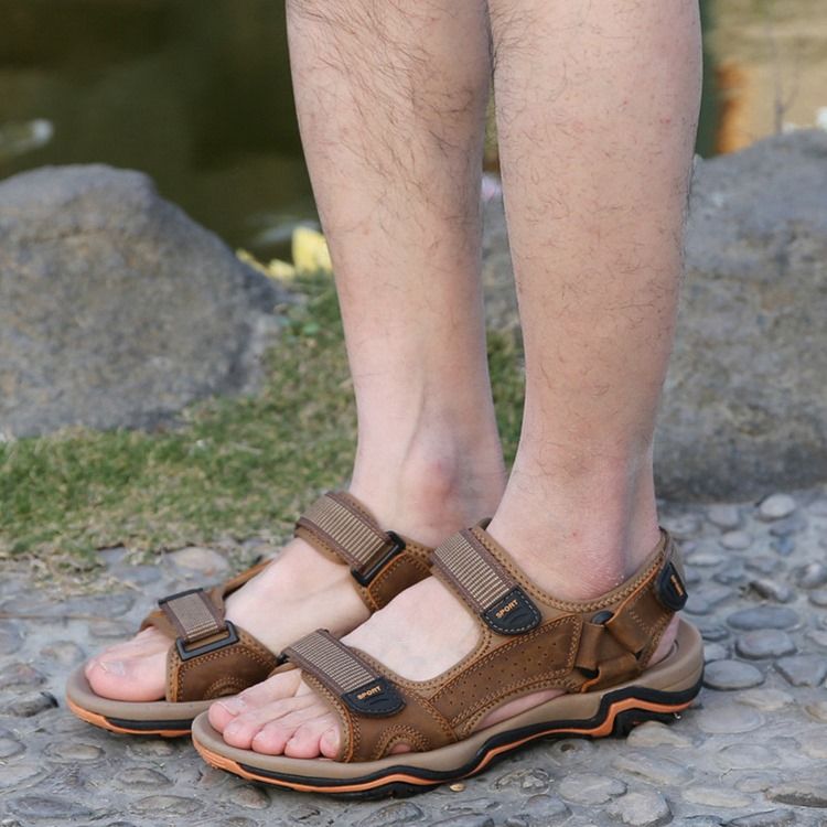 Farbblock-klettverschluss Offene Zehen-herren-sandalen