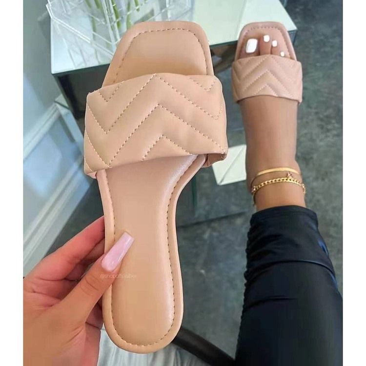 Flip Flop Faden Flach Mit Gummi Damen Hausschuhe