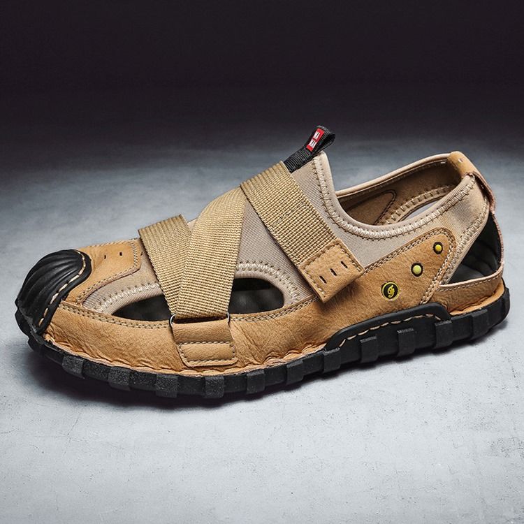 Herren-klettverschluss-plateau-sandalen Mit Flachem Obermaterial