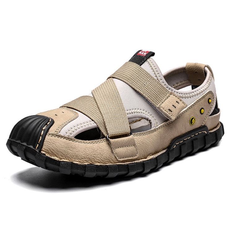 Herren-klettverschluss-plateau-sandalen Mit Flachem Obermaterial