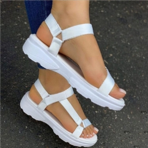 Offene Zehenkappe Mit Klettverschluss Für Damen Mit Bonbonfarbenen Sandalen