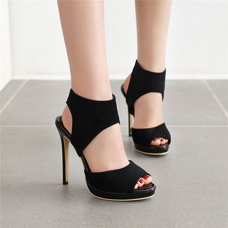 Peep Toe Stiletto Heel Slip-on Casual Damen Sandalen